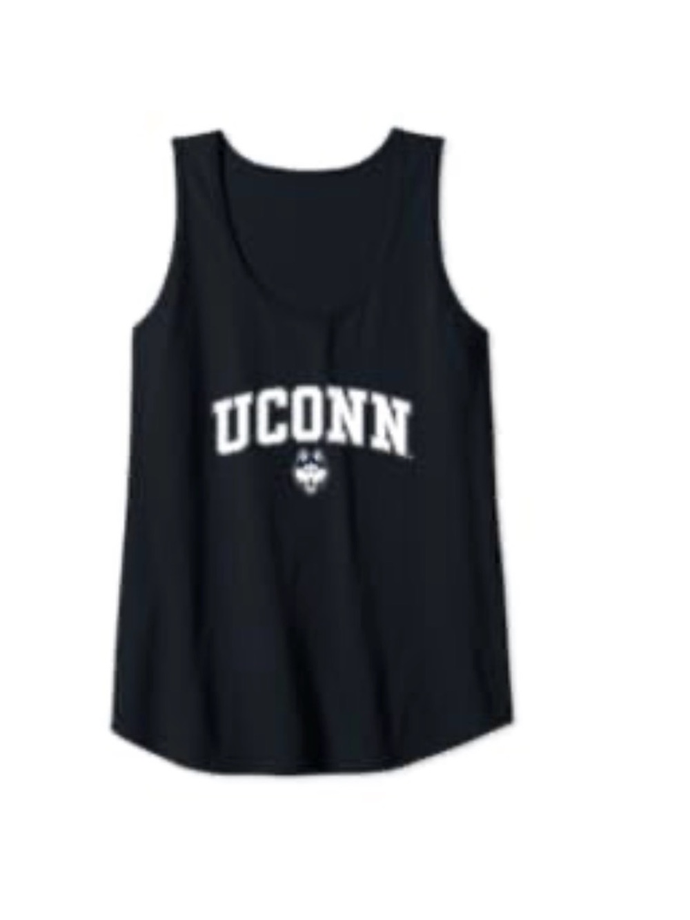 UConn Huskies Tank Top, Women’s XXL - Black, Arched logo, officially licensed